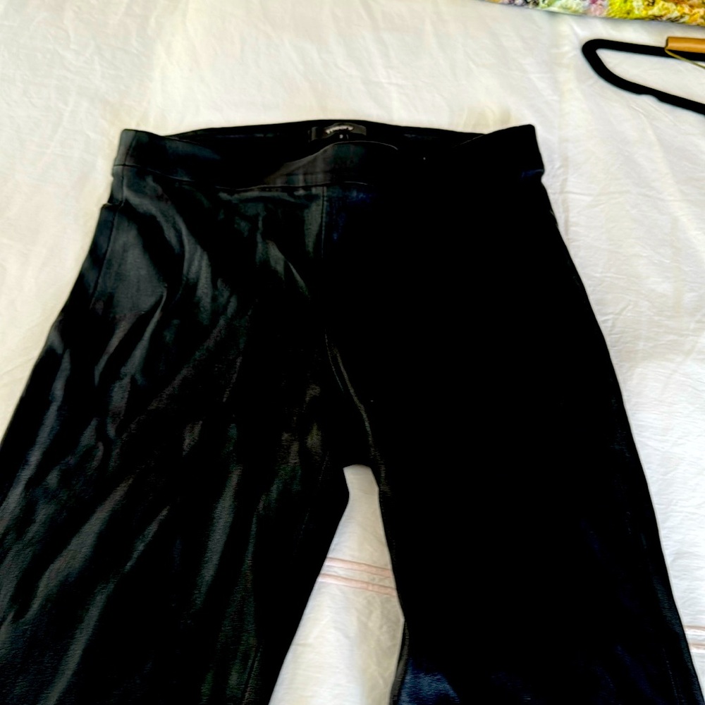 Theory Full Length Black Leather Leggings